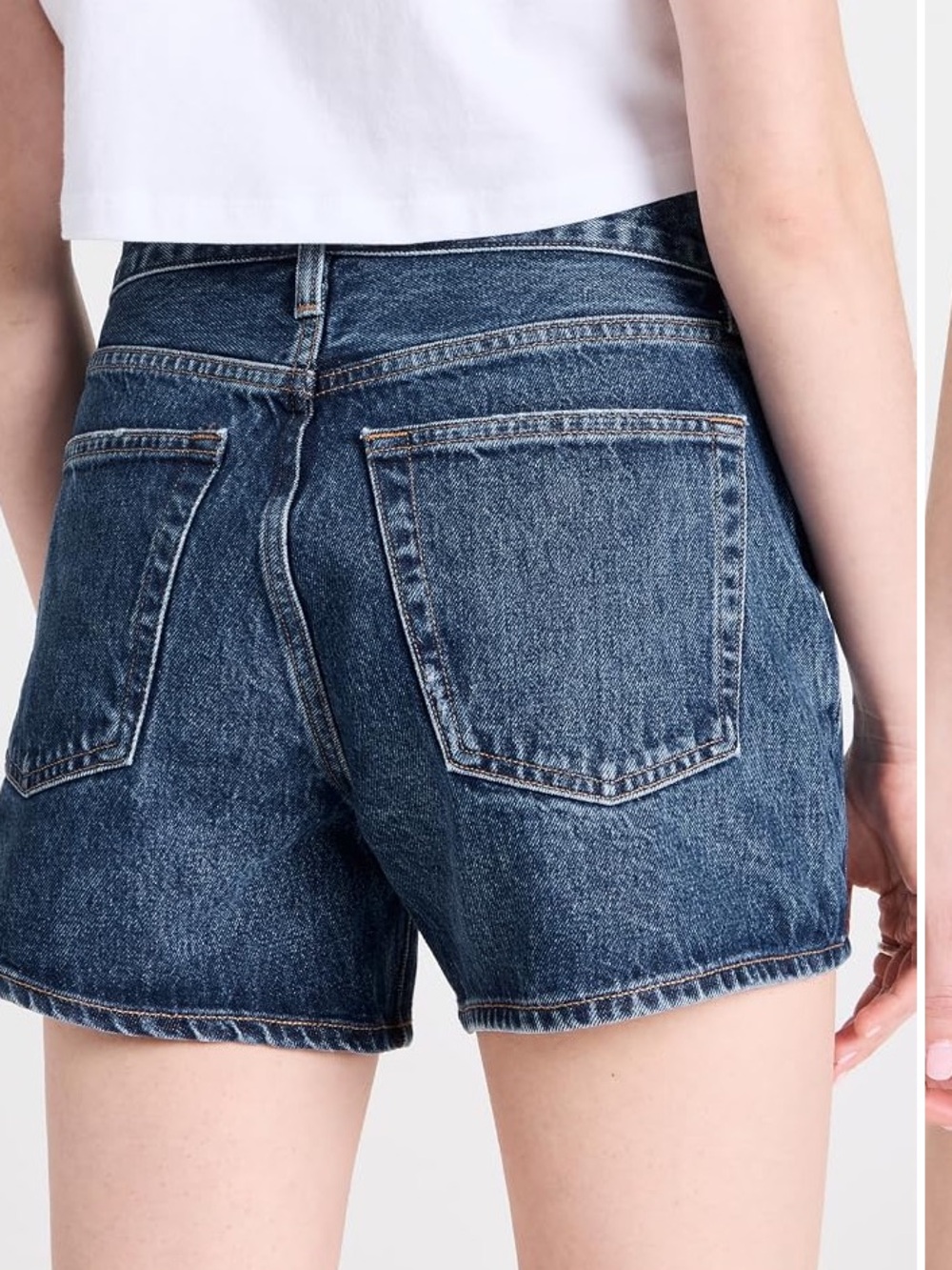 Agolde Dark Blue High-Rise Denim Shorts - Picture 2 of 5